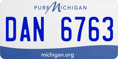 MI license plate DAN6763