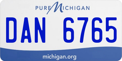 MI license plate DAN6765