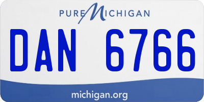 MI license plate DAN6766