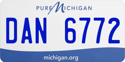 MI license plate DAN6772