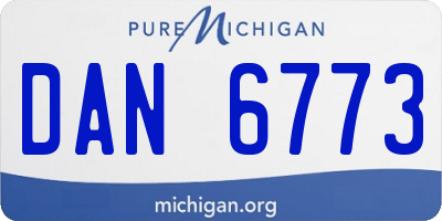MI license plate DAN6773