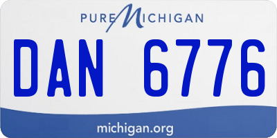 MI license plate DAN6776