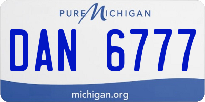 MI license plate DAN6777