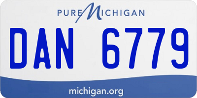 MI license plate DAN6779