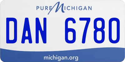 MI license plate DAN6780