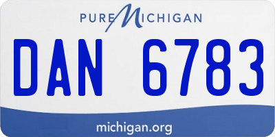 MI license plate DAN6783