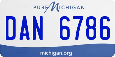 MI license plate DAN6786