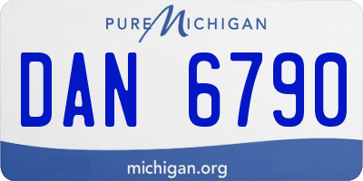 MI license plate DAN6790