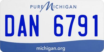MI license plate DAN6791