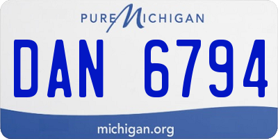 MI license plate DAN6794