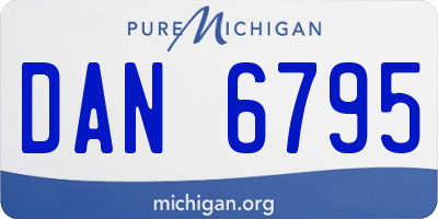 MI license plate DAN6795