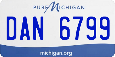 MI license plate DAN6799