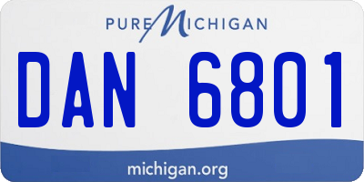 MI license plate DAN6801