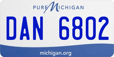 MI license plate DAN6802