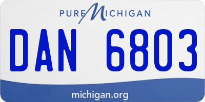 MI license plate DAN6803