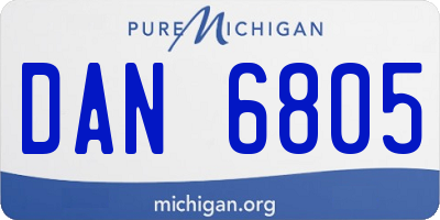 MI license plate DAN6805
