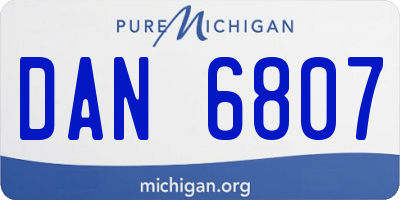 MI license plate DAN6807