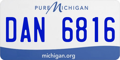 MI license plate DAN6816