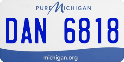 MI license plate DAN6818