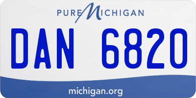 MI license plate DAN6820