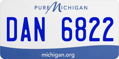 MI license plate DAN6822