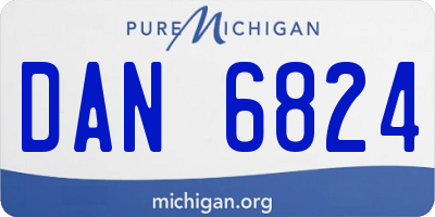 MI license plate DAN6824