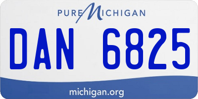 MI license plate DAN6825