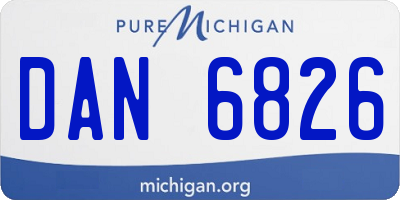 MI license plate DAN6826