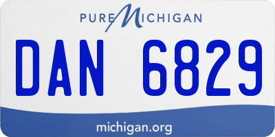MI license plate DAN6829