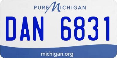 MI license plate DAN6831