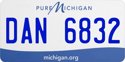 MI license plate DAN6832