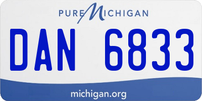 MI license plate DAN6833