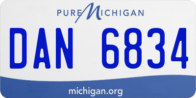 MI license plate DAN6834