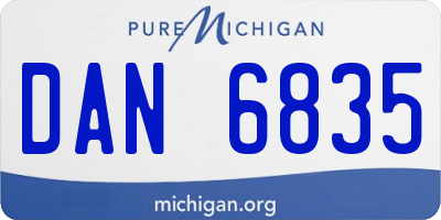 MI license plate DAN6835