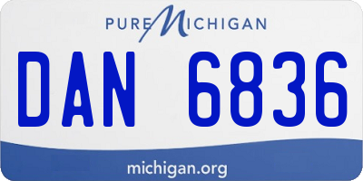 MI license plate DAN6836