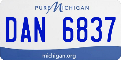 MI license plate DAN6837