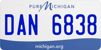 MI license plate DAN6838