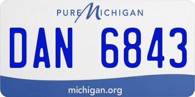 MI license plate DAN6843