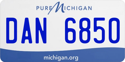 MI license plate DAN6850