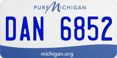 MI license plate DAN6852