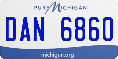 MI license plate DAN6860