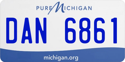 MI license plate DAN6861