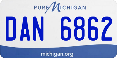 MI license plate DAN6862