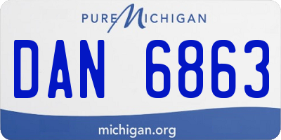 MI license plate DAN6863