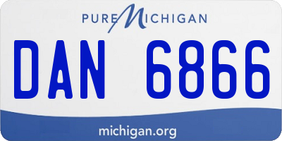 MI license plate DAN6866