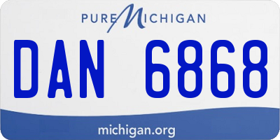 MI license plate DAN6868
