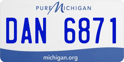 MI license plate DAN6871
