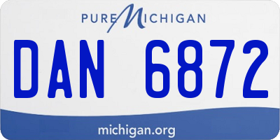 MI license plate DAN6872