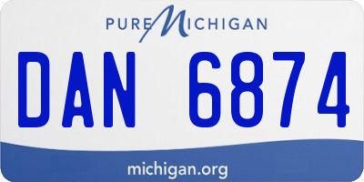 MI license plate DAN6874