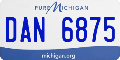 MI license plate DAN6875